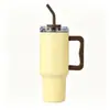En Stock Vaso de Hielo Degradado de 40 oz Acero Inoxidable 304 Aislado al Vacío Vaso con Popote para Coche