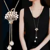 Cadena Larga para Suéter, Collar de Lujo Ligero y de Alta Gama para Mujer, Accesorio de Borla Moderno y Versátil, Colgante Simple de Perla que No se Desvanece