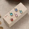 Nuevo Colgante Geométrico Redondo de Circonia Incrustada con Doce Piedras de Nacimiento Coloridas 5*5mm Exquisito Accesorio DIY Joyería