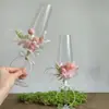 Copa de vino copa de brindis diy boda un par de copas paquete de materiales flor preservada boda creativa compromiso regalo de boda