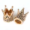 Cuentas de Zirconio con Incrustaciones de Cobre Colgantes de Corona Calados Grandes y Pequeños Collar Pulsera Colgante Hechos a Mano DIY Accesorios de Joyería Venta al por Mayor