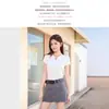 Camiseta de Mujer Lyocell Tencel Cuello en V Manga Corta 2026 Verano Nuevo Estilo Elegante Adelgazante Hombro Normal Color Sólido Top Blusa