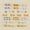 Bandeja de Flor de Oro de 18K que Conserva el Color Plata Calada Espaciadores de Copo de Nieve Incrustados Accesorios para Pulsera Material para Pulseras DIY Joyería