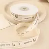 Cinta de Algodón Tejida con Letras Retro para Empaque de Caja de Regalo para Pastel de Cumpleaños Banda para Atar Lazo Decorativo de Recuerdo Hecho a Mano Cinta Tejida