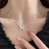 Collar de Mariposa Ojo de Gato Líquido Chapado en Plata para Mujer 2024 Nuevo Diseño de Nicho Collar de Alta Calidad