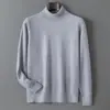 Suéter de Cuello Alto Nuevo para Hombre Otoño e Invierno Andy Terciopelo Tejido Pulóver Manga Larga Casual Capa Base Talla Grande Transfronterizo