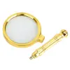 Lupa con Mango Dorado de 90 mm Alta Definición Portátil Retro Nostálgica Regalo de Lectura para Personas Mayores Stock Listo de Fábrica Venta al por Mayor