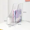 Organizador de archivos de escritorio acrílico, estantería para estudiantes, estante de almacenamiento de oficina, soporte de escritorio transparente para libros