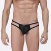 Ropa interior para hombre de comercio exterior transfronterizo de Amazon imitación cuero 1 charol PU tanga pantalones T sexy