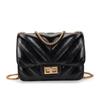 Nova bolsa de ombro transversal estilo Chanel com corrente losangular bordada, design clássico, moderna, versátil, para mulheres