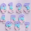 Vela Creativa de Cumpleaños Número Unicornio Macaron Amazon, Suministros para Fiesta de Comercio Electrónico Transfronterizo Decoración de Pastel
