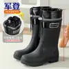 Botas de Chuva Britânicas Rosa com Cordão à Prova de Vento, Botas de Chuva da Moda de Cano Médio, Sapatos de Borracha Antiderrapantes, Botas de Água, Sapatos de Água Femininos para Caminhada