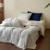 [Macio e Luxuoso] Sensação de Alto Padrão, Algodão Puro de Classe A, Conjunto de Quatro Peças em Gaze Dupla, Fio Tingido em Massa Jacquard Xadrez, Capa de Edredom 100% Algodão para Mães e Bebês