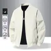Chaqueta Nueva de Otoño 2026, Chaqueta Lisa de Color Sólido con Cuello de Béisbol para Hombres y Adolescentes, Abrigo de Otoño con Cierre de Doble Cremallera