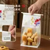Saco de Embalagem para Confeitaria Estilo Tendência Nacional Novo Estilo Chinês, Pão de Forma, Biscoitos, Confeitaria Flor de Pessegueiro, Produtos Assados, Sacos com Borda Enrolada