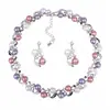 Conjunto de collar y pendientes de perlas de colores para damas, estilo dulce y creativo, diseño elegante y elegante, conjunto de joyas con sentido del humor.