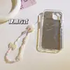 Pingente de Corrente para Celular com Laço de Coração Feminino, Alça de Mão, Capa Universal para Celular, Capa para Fone de Ouvido, Cordão Conveniente Anti-Queda para Celular