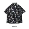 Camisa Hawaiana de Playa para Hombre de Manga Corta Verano Vacaciones en la Costa de Sanya Estilo Tailandés Retro Puerto Secado Rápido Top