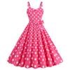 Comercio Exterior Transfronterizo Nueva Ropa de Mujer Sexy Tirantes Pecho Cubierto Estampado de Lunares Cinturón Vestido Retro Venta Caliente Amazon