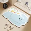 Alfombrilla de Diatomeas con Estampado Divertido de Dibujos Animados para Lavabo de Baño, Absorbente de Agua y Fácil de Limpiar Alfombrilla para Inodoro y Baño