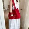 Bolsa de Lona con Letra para Mujer 2025 Nueva Tendencia Verano Moda Bolso Tote Casual Gran Capacidad Hombro Bolsa para Viajar