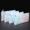 Bolsa de Lápis Impermeável PP Transparente Estudante Puxador Papelaria Lápis Bolsa de Lápis Plástico Desenho Animado Fofo Estéreo Alargada Bolsa de Lápis