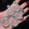 Venta al por mayor Calcedonia Hielo Vientre de la Suerte Colgante Buda Hielo Blanco Collar de Jade Blanco Colgante Buda Ágata Hielo