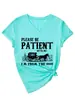 Por favor, tenga paciencia. Amazon Ebay Sitio Independiente Camiseta de Manga Corta con Cuello en V de Moda y Única para Mujer
