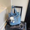 Bolso Cubo de Mezclilla de Gran Capacidad para Mujer 2025 Nuevo Bolso de Mano Casual de Moda Bolso Cruzado