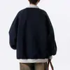 Casaco cardigã moletom de baseball com três listras para homens, outono e inverno, forrado com fleece, marca da moda, jaqueta listrada estilo universitário jovem