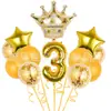 Set de Globos Digitales de Corona Transfronterizos en Varias Formas para Decoración Temática de Fiesta de Primer Cumpleaños Infantil Globos de Papel de Aluminio
