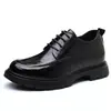 Zapatos de Cuero Casual de Negocios con Cordones de Nuevo Estilo para Hombre con Aumento Oculto de Altura, Suela de Espuma, Mocasines de Moda de Gama Alta para Hombre