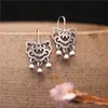 Pendientes Clásicos de Estilo Étnico de Plata de Ley S925 con Cierre de Seguridad Yingluo para Mujer, Pendientes Redondos Retro de Plata Tailandesa con Diseño Calado de Candado de Longevidad