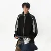 Sudadera con logo de ropa de trabajo de tres rayas con media cremallera unisex sudadera de cuello medio alto jersey de cuello alto sudadera con cremallera de manga larga