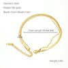 Nuevo Estilo Sencillo Cadena Hueso de Serpiente Doble Capa Tobillera de Acero de Titanio para Mujeres Nicho Todo Fósforo Acero Inoxidable Dorado 18k Tobillera de Moda Popular en Internet