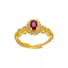 Anillo de Encaje Rubí Estilo Vintage Vintager para Mujer, Anillo Elegante Versátil Único Retro de Circonita de Alta Gama