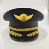 Chapéus de Capitão Bordados Personalizados para Homens e Mulheres, Chapéus de Uniforme de Piloto, Chapéus de Capitão Personalizados para Companhias Aéreas Europeias e Americanas