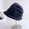 Sombrero de pescador retro de mezcla de lana para mujer, otoño e invierno, simple y versátil, hace que la cara se vea más pequeña, sombrero de tela cálido y resistente al frío