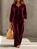 Conjunto Casual Holgado Perezoso de Dos Piezas para Mujer con Top de Manga Larga y Pantalones de Pierna Ancha, Nuevo, Transfronterizo Europeo y Americano, Amazon 2026