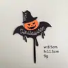 Decoración de pastel serie Halloween fábrica directa letras acrílicas dobles tarjeta para pastel de calabaza
