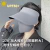 Chapéu de sol de proteção solar sem costura de verão feminino, proteção UV multifuncional, novo chapéu alto vazio para viagens e passeios, chapéu de sol
