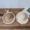 2026 Nuevo Estilo Sombrero de Paja Tejida con Protección Solar para Vacaciones en la Playa para Niños Sombrilla de Paja con Borde de Encaje de Verano Sombrero de Pescador Venta al por Mayor