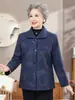 Abrigo con solapa estampada de la abuela para mujer, top elegante para madres de mediana edad y mayores, ropa de mujer estilo chino, manga larga, primavera y otoño, talla grande