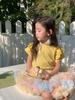 Comercio Exterior Ropa Infantil 26 Estilo Verano Camiseta para Niñas Ropa Infantil Coreana Camiseta para Niñas con Volantes y Mangas Acampanadas Manga Corta en Stock
