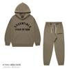 Ropa Infantil de Xinjiang Marca de Moda Niebla Silicona Gruesa 340g Conjunto de Sudadera con Capucha y Pantalón de Chándal de Felpa para Niños y Niñas