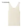 Chaleco térmico de cachemira pura de 7 agujas con canalé 2*2 y tirantes elásticos, diseñado para llevar por delante y por detrás