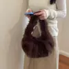 Bolso de Felpa Estilo Coreano para Axila Bolso de Hombro Único de Gama Alta para Mujer Bolso de Mano Versátil de Moda Bolso de Piel Bolso Dumpling