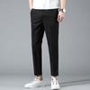 Pantalones de traje ajustados cónicos color caqui pequeños para hombre, pantalones de traje rectos ajustados pequeños, pantalones casuales de otoño para negocios