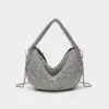 Bolsa de mão de atacado transfronteiriça totalmente cravejada de diamantes bolsa feminina 2025 nova primavera corrente de strass corrente de diamante ombro diagonal cruzado bolsa de bolinho