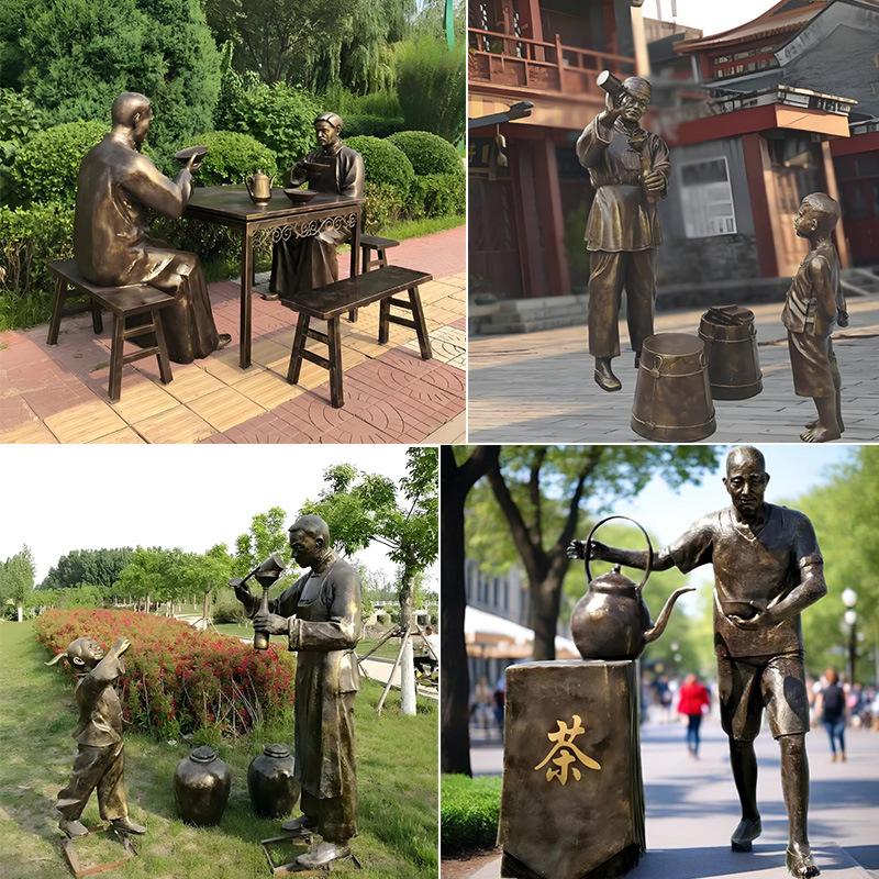 步行街铜小品人物摆件